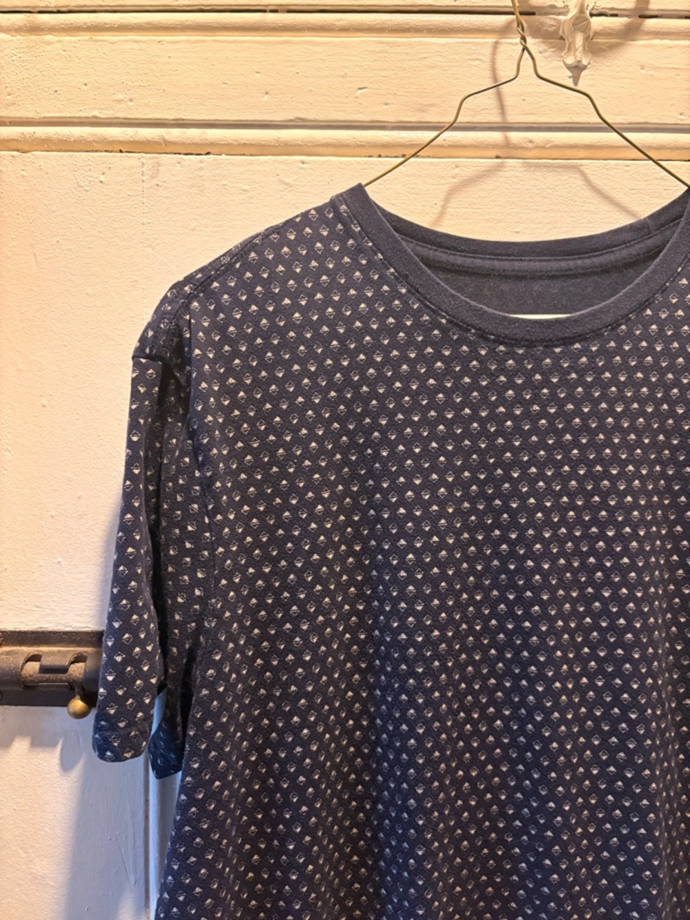Goodfellow & Co Navy Patterned Crewneck Tee